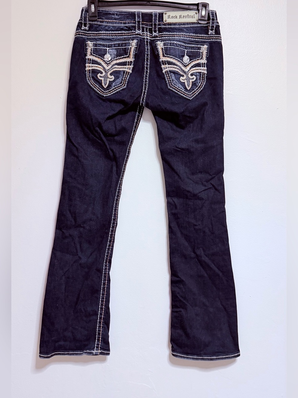 Rock Revival Dark Indigo Easy Boots Jeans Size 28